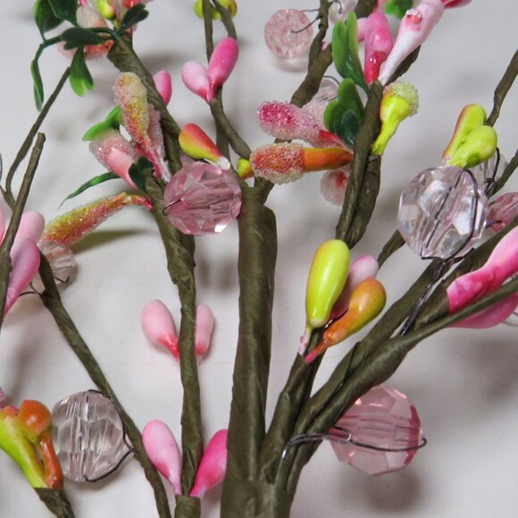 Pink Spring Floral branch with Pip berries loop for hang(with beads and frosted - Picture 5 of 10